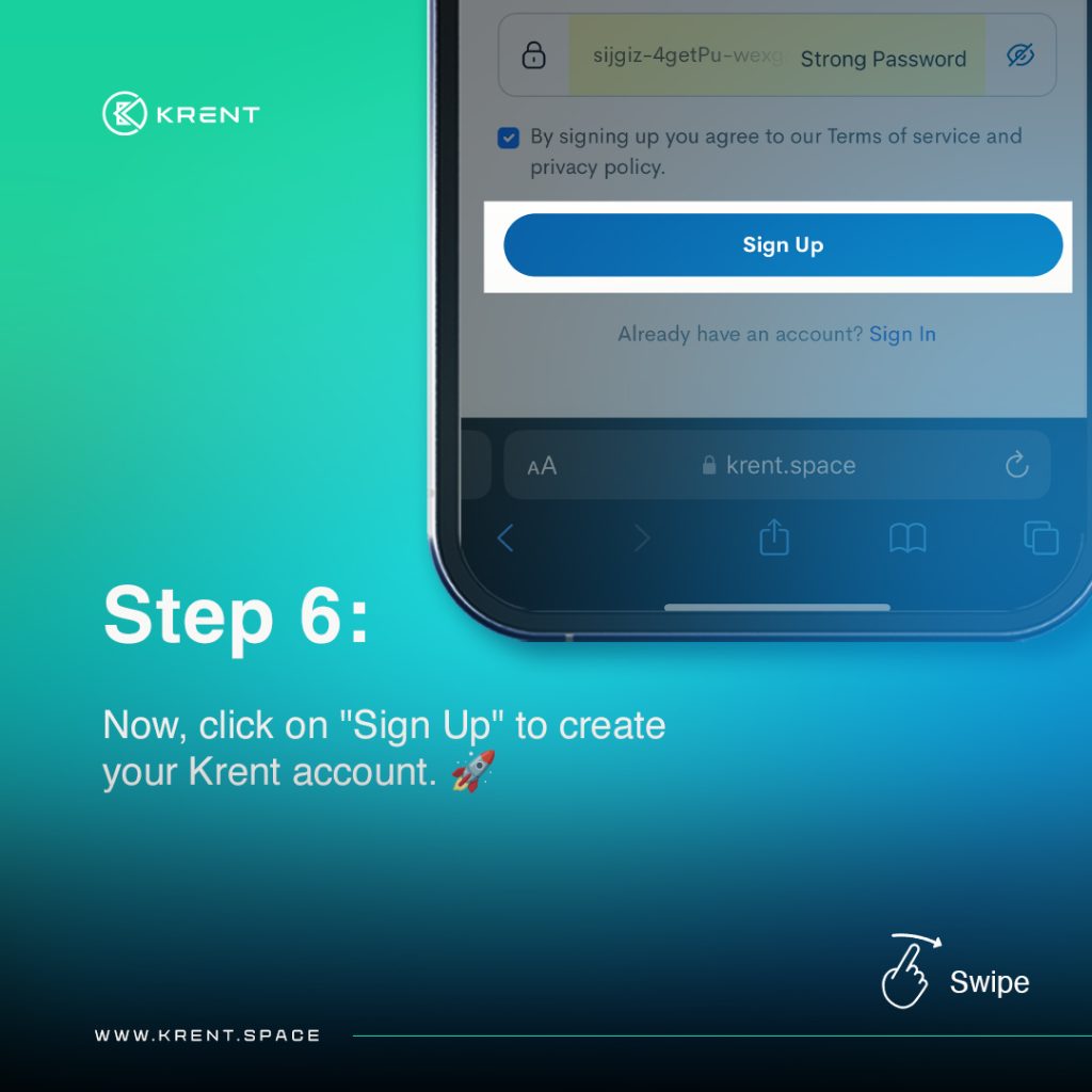 How to sign up on Krent